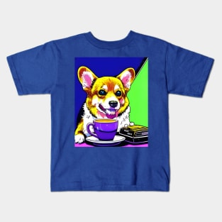 Corgi And Coffee Kids T-Shirt